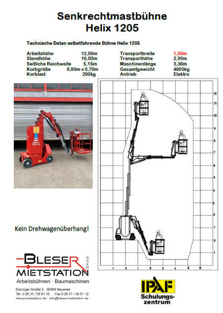 Senkrechtmastbühne Helix 1205